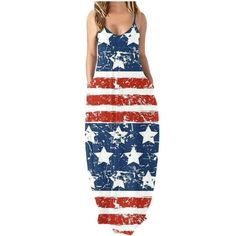 clearance Store,under $5 Clothes StoreClick Here Usmixi 4th of July Dresses for Women Loose Pocket Fashion Independence Day Graphics Spaghetti Strap Maxi Dresses Sleeveless V-Neck Sunflower Print Summer Long Formal Dress Navy XXL FEATURE: Pull on Dress,Strap Dress,Sleeveless,V-Neck,Maxi,Independece Day Graphics,This is a casual dress with special design that can show your perfect figure, make you more attractive, and can easily control parties, cocktail,beaches and other occasions. MATERIAL:95% 4th Of July Dresses, Long Formal Dress, Pockets Fashion, Spaghetti Strap Maxi Dress, Perfect Figure, Sunflower Print, Long Sleeve Maxi, Dress Sleeveless, Strap Dress