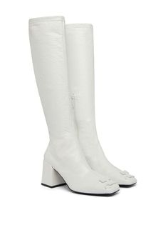 Courrèges Reedition AC square-toe Boots - Farfetch White Go Go Boots, White Gogo Boots, Stitching Logo, Winter Princess, Boots White, Gogo Boots, 60s Mod, Square Toe Boots, Toe Boots