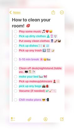 the sticker sheet shows how to clean your room and what to do with it