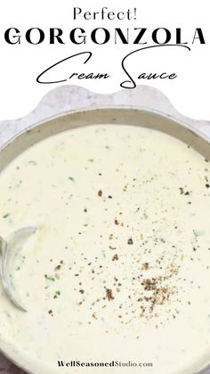 gorgonzola cream sauce Cream Sauce For Steak, Steak Cream Sauce, Sauce For Steak, Gorgonzola Cream Sauce, The Perfect Steak, Homemade Sauce Recipes, Cream Sauce Recipes, Perfect Steak