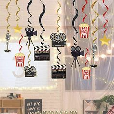 Movie Theme Party Decorations, Bollywood Party Decorations, Farewell Decorations, Bollywood Theme Party, Birthday Movie, Cinema Party, Movie Night Theme, Movie Night For Kids