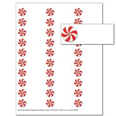 candy canes on white paper with red and white stickers