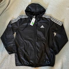 Adidas - M 3s Woven Windbreaker - Brand New Adidas Shirt Mens, Vintage Windbreaker Jacket, Estilo Swag, Adidas Pullover, Windbreaker Jacket Mens, Adidas Three Stripes, Adidas Windbreaker, Adidas Track Jacket, Mens Windbreaker