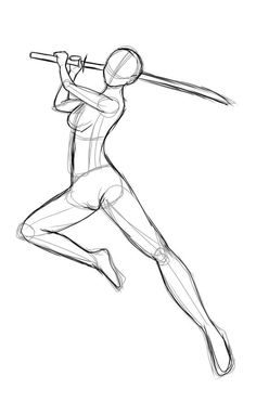 a drawing of a woman holding a baseball bat in her hand and swinging it at the ball