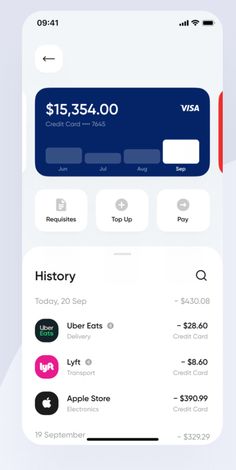 an iphone screen showing the credit card and its payment options for apple pay or visa