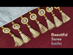 Saree kuchu || how to make saree kuchu - YouTube Kongu Kuchulu, Pallu Kuchu Designs, Kuchulu Designs, Pallu Designs, Gold Saree