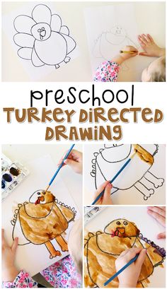 this is an easy and fun turkey drawing activity for kids to learn how to draw