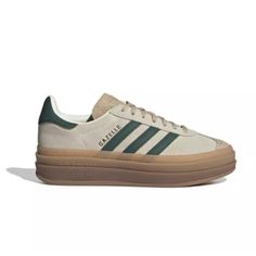 Design: Iconic Gazelle Silhouette With Bolder Details Serrated 3-Stripes And A Metallic-Gold "Gazelle" Classic Lace Closure With A Premium Soft Suede Upper Gazelle Bold Shoes, Bold Shoes, Adidas Originals Gazelle, Jordan Sneakers, Everyday Shoes, Mode Inspo