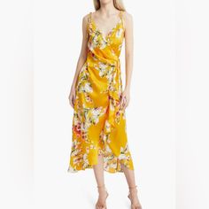 Dress Wore Once For A Wedding Then Was Properly Cleaned. Essentially Brand New - No Stains Or Marks. Size Medium. For Reference To The Pics, I’m 5’2 And 140 Lbs. Yellow Floral Print Maxi Dress For Wedding, Yellow Silk Dress For Garden Party, Spring Gold Midi Dress With Floral Print, Spring Gold Floral Print Midi Dress, Spring Gold Midi Dress For Brunch, Yellow Floral Print Dress For Brunch, Gold Midi Dress For Spring Brunch, Yellow Floral Print Dress For Wedding, Yellow Silk Maxi Dress For Wedding