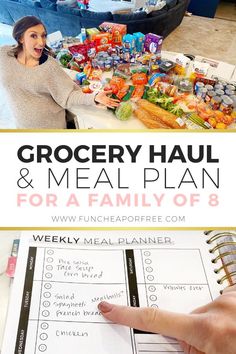 grocery haul and meal plan for a family of 8