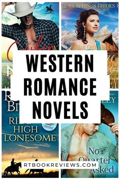 western romance novels are featured in this collage with the words, western romance novels