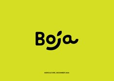 the word boja written in black on a yellow background