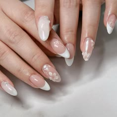 These Elegant 3D Floral White French Nails are perfect for the Bridal Season. The nails feature a delicate blend of white French tips and intricate 3D floral designs, embodying the purity and beauty of a wedding day. 🌸Click on the image to shop our Wedding Gel Nail Polish Collection🌸Credit: janetsnailstudio on Instagram🌸bridal nails, French nails, almond nails, floral nails, white nails almond nails, bridesmaid nails, wedding nails, elegant nails, classy nails, prom nails, Korean nails, 3d na Cute Nails Wedding, Wedding Nail For Bride, Nail For Wedding The Bride, 3d Wedding Nails For Bride, Nails For Bridesmaids Wedding, Wedding Gel Nails For Bride, Wedding Nails Inspo For Bride, Floral White Nails, 3d Wedding Nails