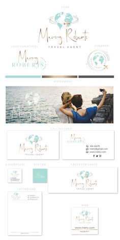 the logo and business card design for marine resort