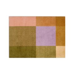 a multicolored rug with squares on it