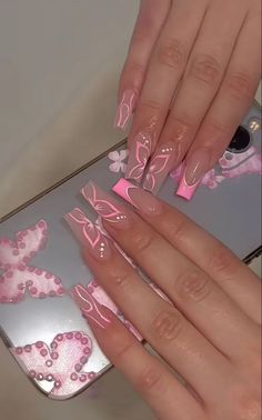 Nails For Miami, Unghie Nail Art, Long Nail Designs, Cute Acrylic Nail Designs, Acrylic Nails Coffin Pink