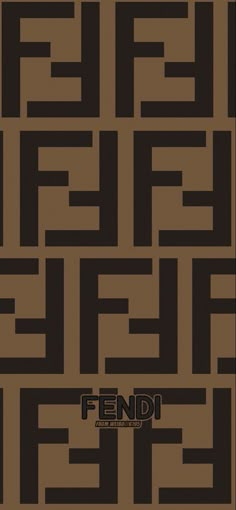 a brown and black pattern with the word fendi in it's center, surrounded by smaller mazes