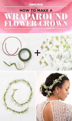 Wraparound flower crown how-to Fake Flower Accessories, Diy Flower Crown For Kids, How To Make A Flower Crown, Flower Crowns For Kids, Flower Crown For Kids, Flower Crowns Diy, Make Your Own Flower Crown