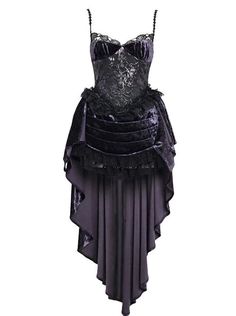 ❤Luna Gothic Velvet Lace Trailing Suspender Dress❤︎ Velvet Corset Dress For Costume Party, Gothic Fitted Velvet Dresses, Fitted Gothic Velvet Dress, Fitted Gothic Velvet Mini Dress, Halloween Velvet Party Dress, Fitted Velvet Gothic Dress, Velvet Evening Dress For Halloween, Sleeveless Purple Corset Dress For Costume Party, Fitted Purple Overbust Dress