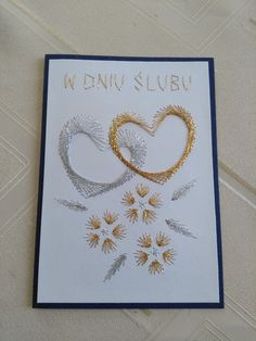 a card with two hearts on it and the words we own slubu written in gold