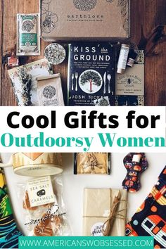 gifts for outdoorsy women with text overlay that reads cool gifts for outdoorsy women