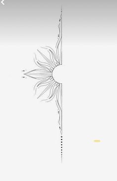 a drawing of a sunflower in the middle of a white background with black and yellow lines