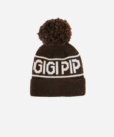 Gigi Pip beanies for women - Jane Retro Pom Beanie - retro inspired pom beanie featuring a limited edition Gigi Pip retro holiday logo [dark brown] Winter Resort, Plush Yarn, Retro Ski, Halo Style, Popular Styles, Wearing A Hat, Retro Logo, Resort Collection, Winter Beanie