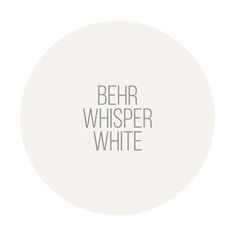 the logo for behr whisper white