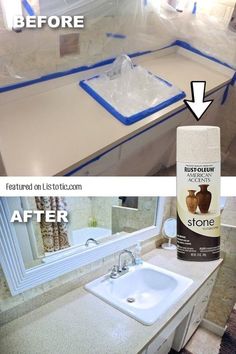 the before and after pictures of a bathroom remodel on pinterest page