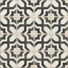 black and white tile with an abstract design