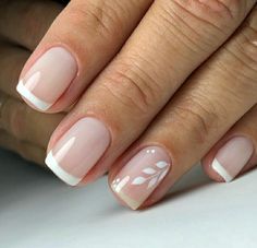 Simple Toe Nails, Bridal Nails Designs, Bridesmaids Nails, Manicure Nail Designs, French Manicure Nails, Subtle Nails, French Acrylic Nails, Bride Nails