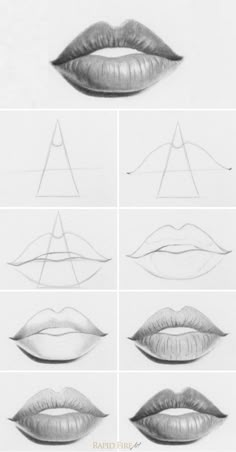 how to draw lips step by step