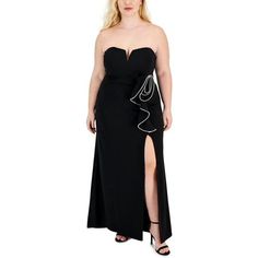 Manufacturer: Speechless Style Type: Evening Dress Collection: Speechless Sleeve Length: Strapless Material: 95% Polyester/5% Spandex Fabric Type: Polyester Specialty: Embellished Sku: BH5926440 Removable Straps Included Size: 2X.  Color: Black.  Gender: female.  Age Group: adult. Evening Midi Dress, Evening Dress Collection, Strapless Evening Dress, Ruched Bodycon Dress, Women's Evening Dresses, Plus Size Maxi, Plus Size Maxi Dresses, Tube Dress, Plus Size Dress