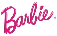 the barbie logo is shown in pink