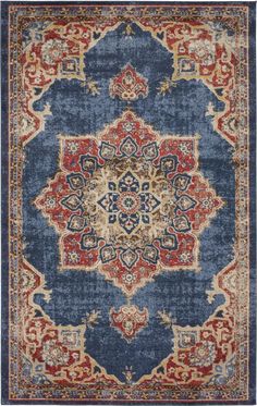 Dark Blue 5' x 8' Eden Rug | Rugs.com Frieze Carpet, Affordable Boho, Traditional Persian Rugs, Carpet Cleaning Hacks, Cheap Carpet Runners, Blue Carpet, Diy Carpet, Rug Persian, Stair Runner Carpet