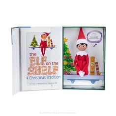 This beloved family tradition has captured the hearts of children everywhere who embrace the magic of having a Scout Elf® mascot who reports to Santa each night during the holidays. This boxed set has everything needed to make lasting Christmas memories! Includes: Adoptable elf in red hat with white trim and solid red suit with white collar The Elf on the Shelf® Tradition: A Christmas Tradition storybook Keepsake box Official adoption certificate Message From Santa, Elf Pets, Bell Art, The Elf On The Shelf, Elf Shirt, Girl Elf, Adoption Certificate, Brown Eye, Christmas Tradition