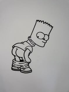 a drawing of a cartoon character on the wall