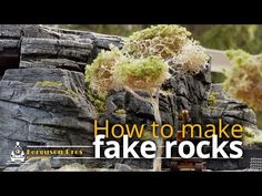 fake rocks with moss growing on them and the words how to make fake rocks