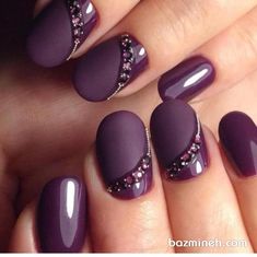 Purple Nail, Hot Nails, Floral Nails, Creative Nails, Nail Polishes, Purple Nails, Gorgeous Nails