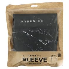 a packaged package of black marble with the words hydrojug in white on it