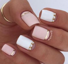 25+ Nail Design Ideas for Short Nails Ombre Nail Design, Classy Nail Art, Classy Nail Designs, Pretty Nail Designs, Super Nails, Nails Polish, Short Nail Designs, Prom Nails