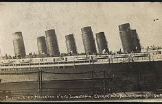 an old black and white photo of a large ship