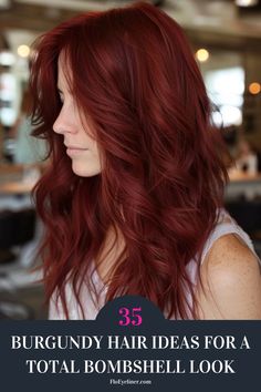 Get ahead of the style curve with our collection of 35 stylish burgundy hair ideas to try in 2024. From the deep maroon hair color you see here to stunning crimson shades, find your next hair inspiration here! Click to check out all the shades now and pin your favorites! Red Hair Color Burgundy, Subtle Red Hair Burgundy, Burgundy And Bright Red Hair, Bold Burgundy Hair, Burgundy Hair On Fair Skin, Crimson Hair, Brown Hair Color Shades