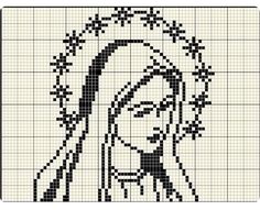 a cross stitch pattern with the face of jesus