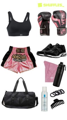 the contents of a women's boxing outfit