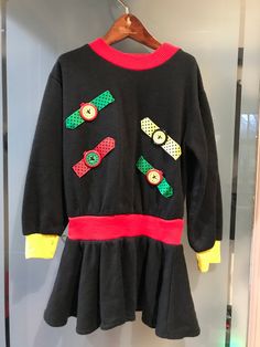 Vintage'80's Girl's 4T knit dress with Clock embellishments 80s Sweatshirt, Inspired Dress, Sweatshirt Dress, Knit Dress, Embellishments, Girls Dresses, Dress Outfits, Girl Outfits, Clock