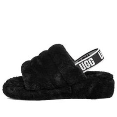 Ugg Fluff Yeah 1095119-BLK (Cozy/Casual/Women's) Black Uggs Slippers, Ugg Fluff Yeah Slides, Fluff Yeah Slide, Black Uggs, Ugg Slippers, Comfy Shoes, Casual Women, Slides, Slippers