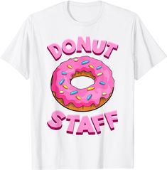 a donut staff shirt with sprinkles on it