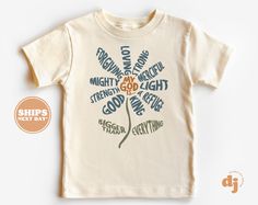 Christian Shirts for Kids - My God Is... shirt - Jesus Pink Natural Infant, Toddler & Youth Tee #6126 All of the shirts and bodysuits at our shop are CPSIA compliant. We only use Eco-friendly, water-based inks that are also CPSIA compliant and boasts strong washability (highest score on AATCC wash test).  So rest assure to put them on your little ones!  ** COLOR OF T-SHIRTS WILL VARY SLIGHTLY DUE TO LIGHTING AND/OR MONITOR SETTINGS ** DETAILS OF BABY BODYSUITS & T-SHIRTS MAY VARY SLIGHTLY FROM P Scripture Shirt For Kids, Christian Kid T Shirt, Christian Kids Shirts, Jesus Apparel, Christian Products, Kids Shirts Design, Christian Shirts Designs, Christian Kids, Cute Shirt Designs