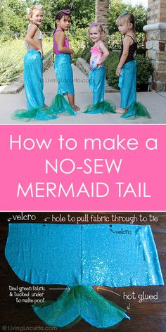 How to Make a No Sew Mermaid Tails for a Mermaid Party. Easy DIY idea for party favors and Little Mermaid girls. Craft tutorial by @livinglocurto Diy Mermaid Tail, Halloween Party Craft, Girls Mermaid Tail, Mermaid Crafts, Mermaid Parties, Little Mermaid Birthday, Diy Spring